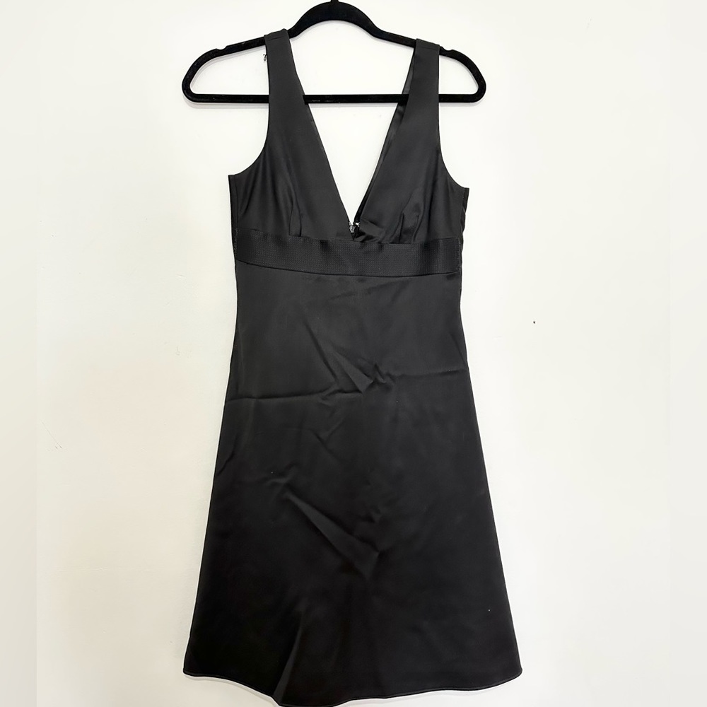 J. Crew Dress Womens 0 Black Virgin Wool Sleeveless V-Neck Wedding Party